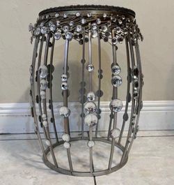 Antique Glass Top End Table 19”H