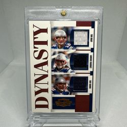 2007 Donruss Threads Dynasty Tom Brady, Laurence Maroney, Troy Brown #D-6 /250