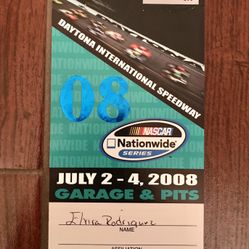 2008 Daytona July Garage Pass 