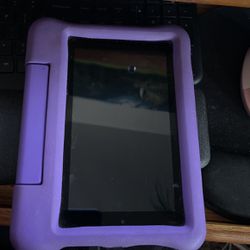 Amazon Fire Blue And Purple Tablet