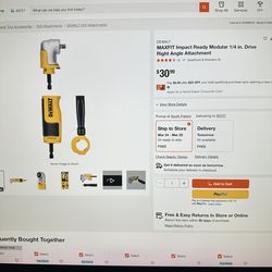 DEWALT MAXFIT Impact Ready Modular 1/4 in. Drive Right Angle Attachment