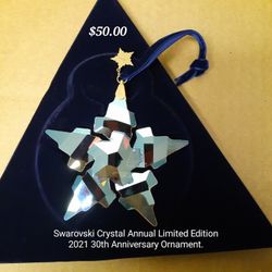 Swarovski Crystal Annual Limited Edition 2021 30th Anniversary Ornament.