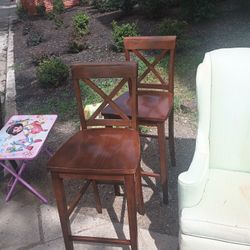 Tall wood chairs