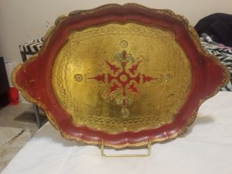 Vintage all wood tray italy