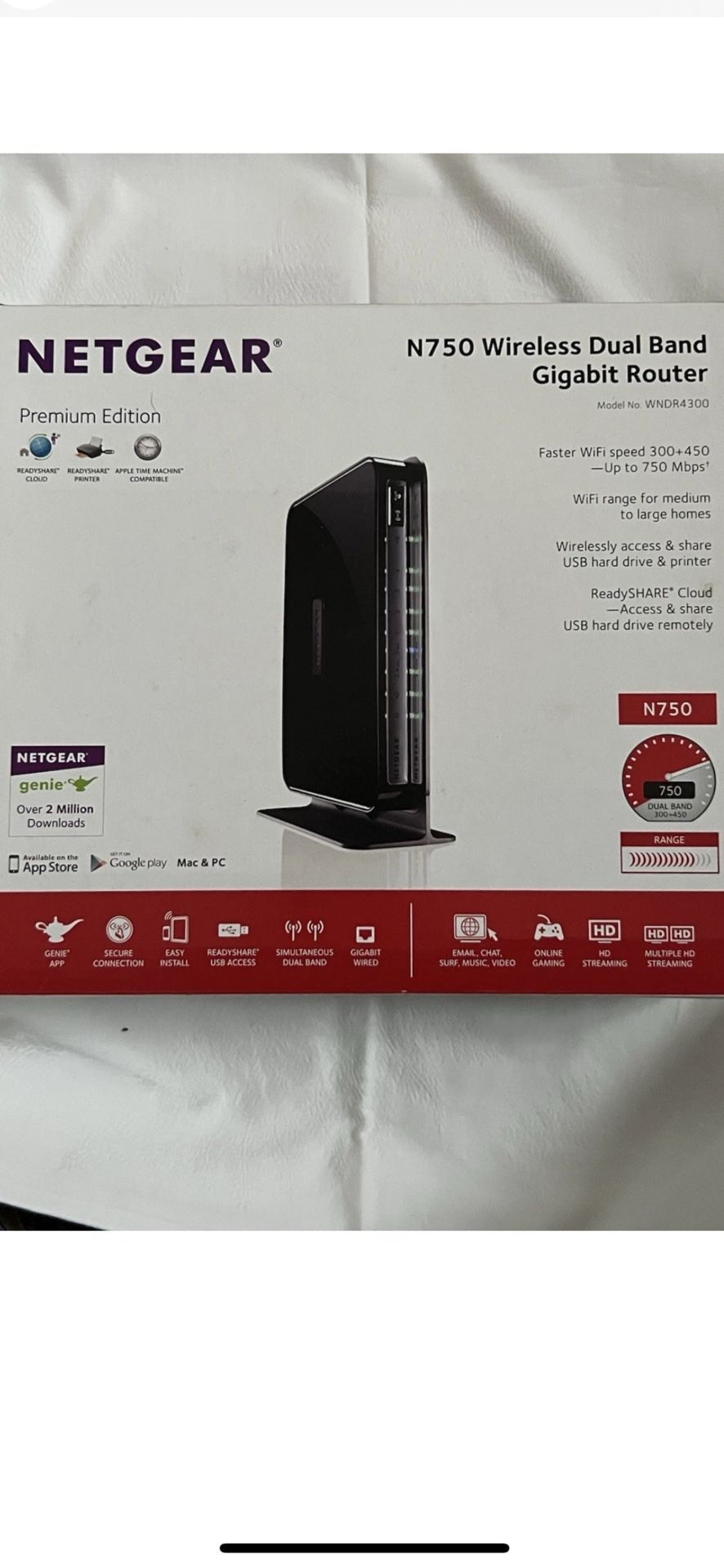 NETGEAR N750 WIFI ROUTER MODEM network 