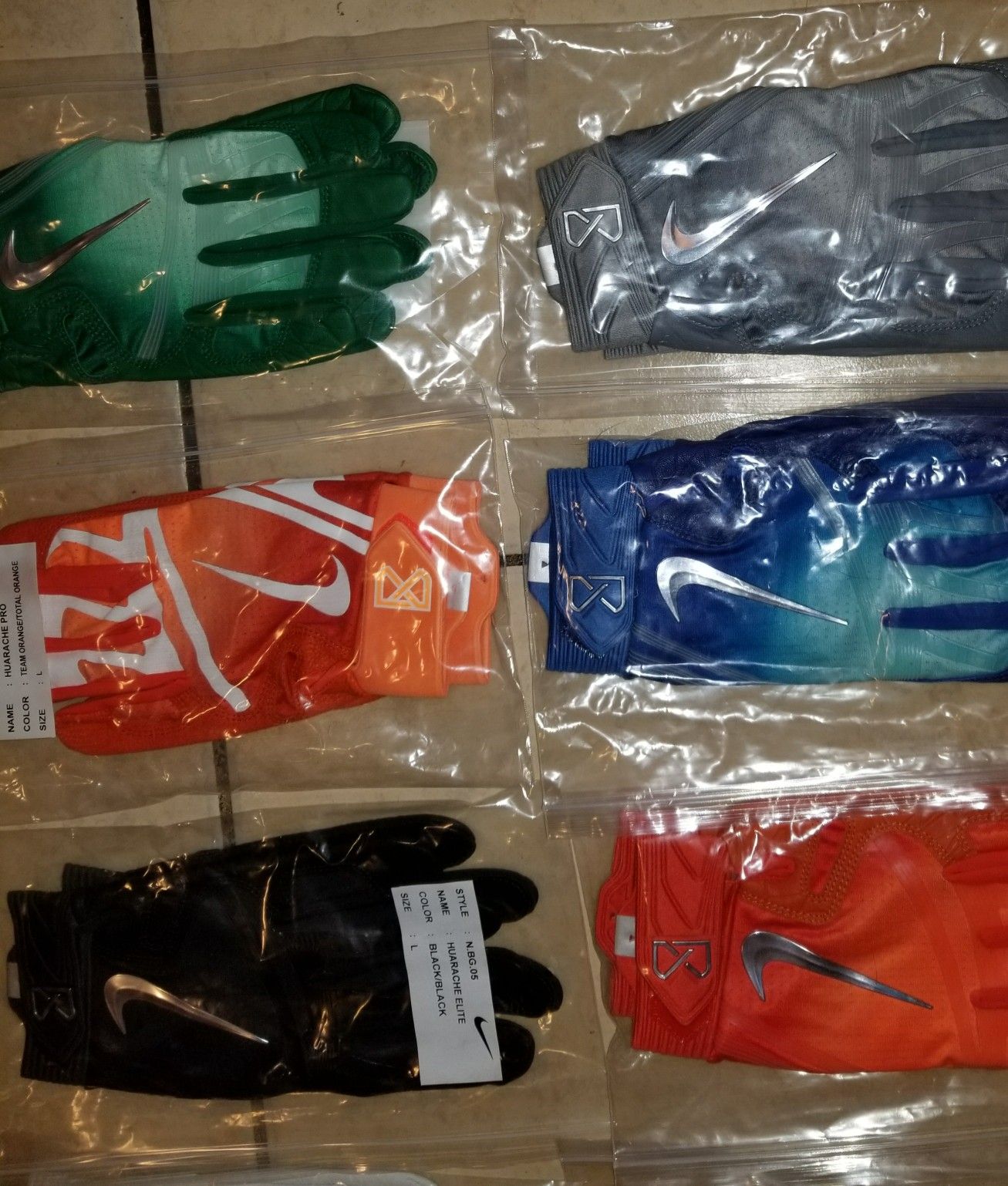 Brand New Nike Huarache Elite Baseball Batting gloves Adult Large TOP OF THE LINE GLOVES Pick your color