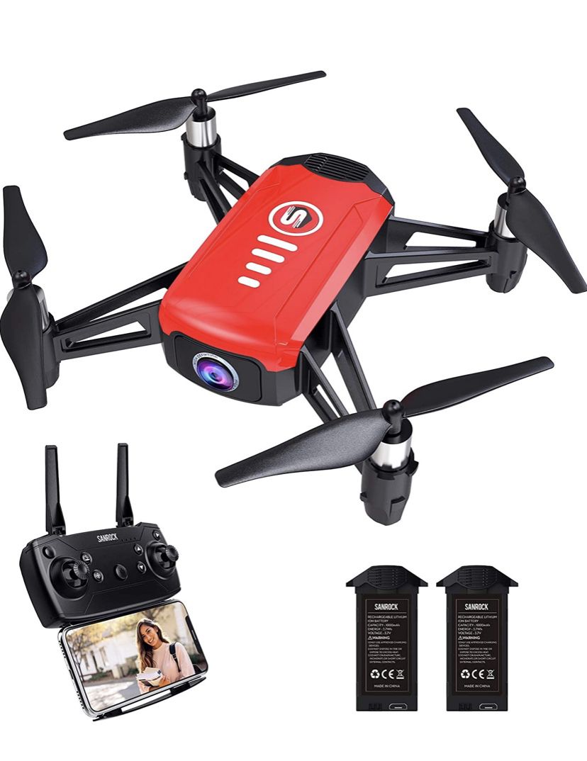 SANROCK H818 Drones for Kids, Mini Quadcopter with 720P HD Real-time Camera, Support Altitude Hold, Route Mode, Gesture Control, Headless Mode, One Ke