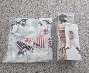 Padres bobble head and shirt