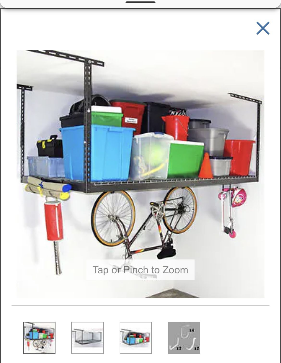 SafeRacks 4 ft. x 8 ft. Overhead Garage Storage Rack and Accessories Kit