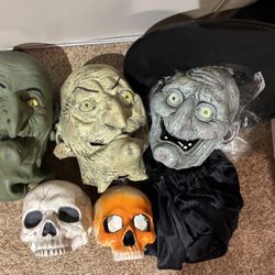 Set of Five Scary Halloween Heads!