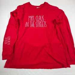 Red Long Sleeve Shirt Mrs. Claus In The Streets Size 3XL