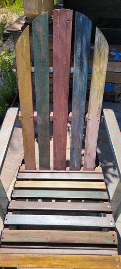 PATIO POP!!  TEAK RAINBOW CHAIRS!  $1500ea