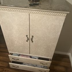 Armoire Marble W / 2 Drawers Tv Stand