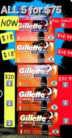 Gillette Fusion 5 Proglide Razor heads/cartridges 5 x 4pack