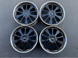 24” KMC Black Rims w/ Chrome Lip – 5x127 (5x5)