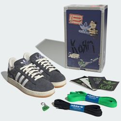 US 8.5 Korn adidas Originals Campus 2  Black White Gum W/Extra Laces, Stickers