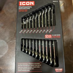 Icon professional ratcheting wrench set anti-slip grip