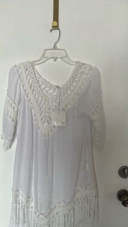 Beach Coverup  White Size M