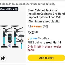 Steel Cabinet Jacks for Installing Cabinets