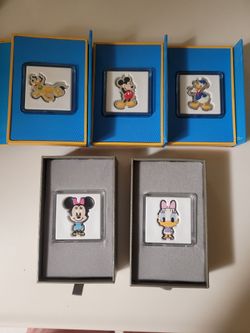One ounce, silver Chibi Disney collectibles.