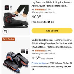 ANCHEER Under Desk Elliptical, Electric Ellipse Leg Exerciser While Sitting for Seniors Adults, Quiet Portable Motorized Seated Foot Pedal Exerciser w