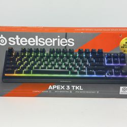 SteelSeries Apex 3 TKL Gaming Keyboard RGB IP32 Waterproof Wired | New, Open Box
