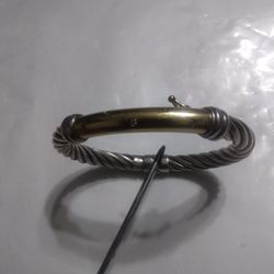 18K Gold Diamond And Silver Bracelets Used