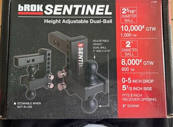bROK Sentinel Height Adjustable Dual-Ball Hitch