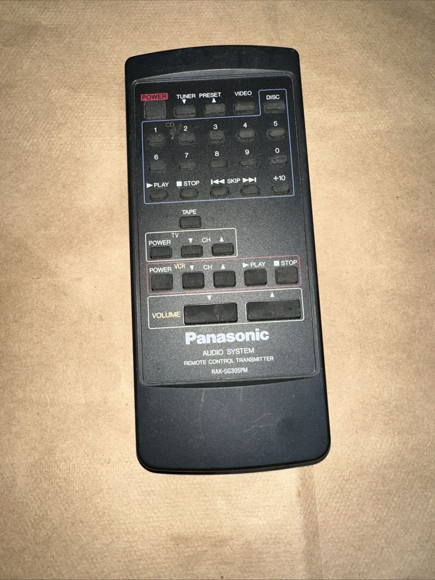 Panasonic Audio System Remote Control RAK-SG305PM