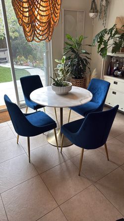 Marble dining set table with chairs