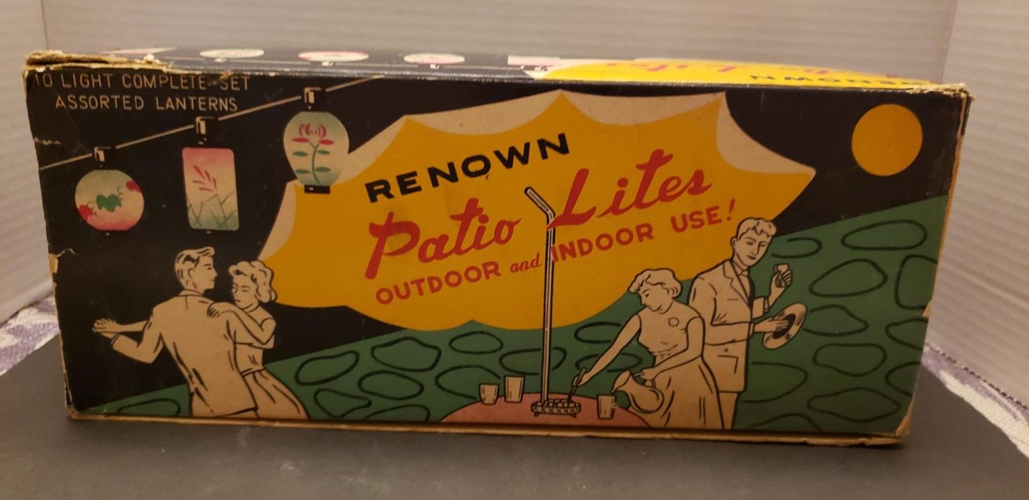 Vintage 1950s MIDCENTURY Hand Painted RENOWN PATIO LITE LANTERNS - New In Box