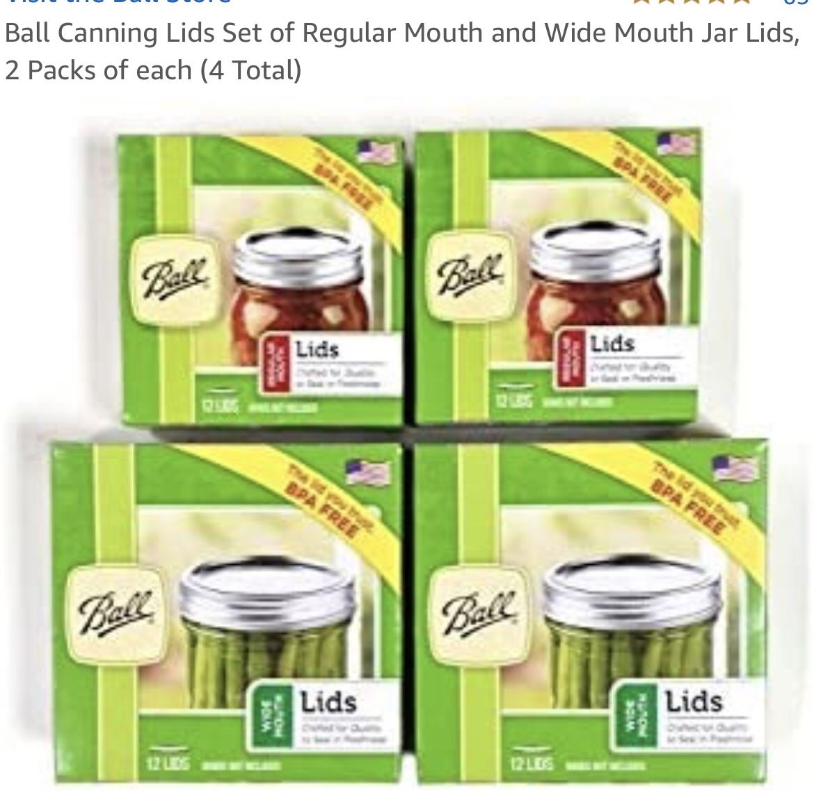 Ball Canning Lids Set Of Regular Mouth And Wide Jar Lids 2 Packs Of Each(4total)