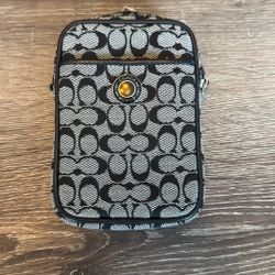 Coach Black & White Signature Jacquard Wallet