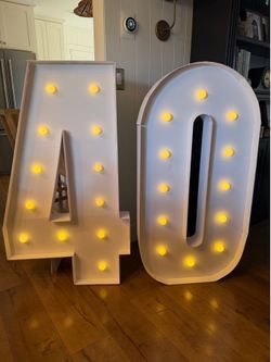 40th - light up numbers - 4 feet tall.