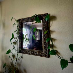 Ornate Gold and Black Framed Wall Mirror