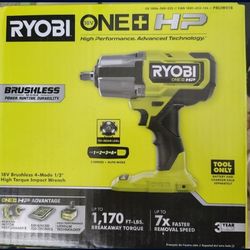 RYOBI Impact Wrench 18V Brushless Cordless 4-Mode 1/2 in. High Torque
