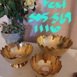 3 Brass Vintage Bowls