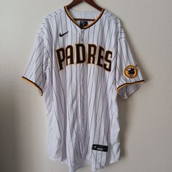 4XL San Diego Padres Nike Men's Pinstripe White/Brown Home Authentic Team Jersey