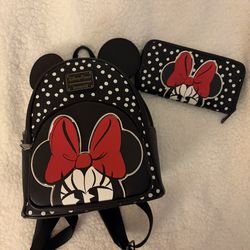 Minnie Mouse Disney Backpack & Matching Wallet
