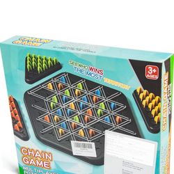 Chain Triangle Chess Game, Rubber Band Games, 2 to 4 Players, Strategy Board Games, Famliy Night Games for Kids and Adults.