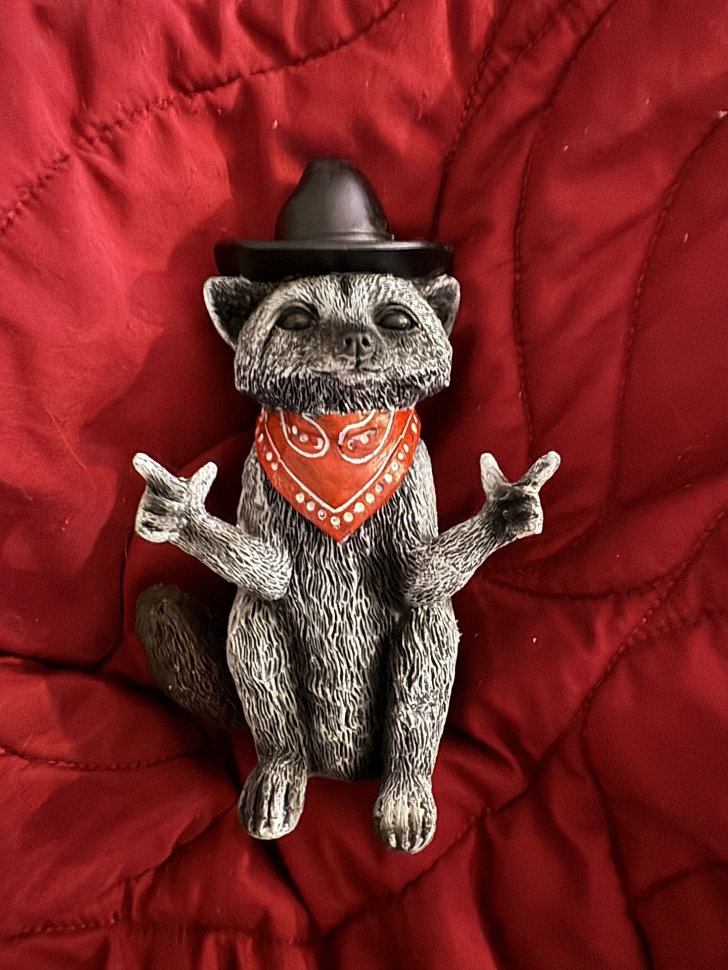 Raccoon Cowboy Mini Figurine Statue