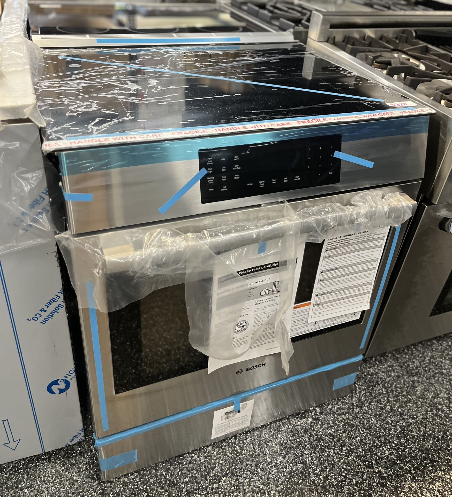 Bosch Slide In Stainless Steel Induction 30” Wide Range 