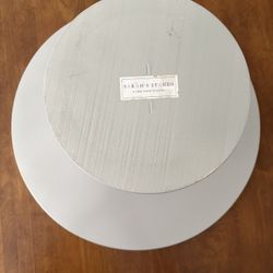 Sarah’s Silver 18” Wooden Cake Stand