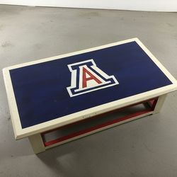 Handmade University of Arizona Coffee Table – Custom Built, Hand Painted, Wildcats Design