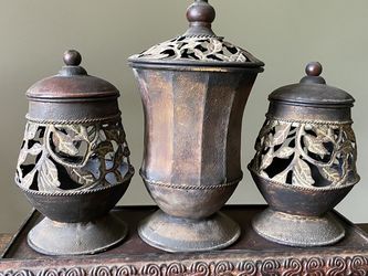 Decor Set of Three with Tray Base