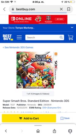 Súper smash bros 3Ds game