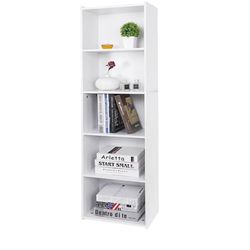 5 Tier Bookcase Bookshelf Storage Wall Shelf Organizer Display Stand Home Office, New in Box 