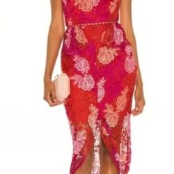 NWT Elliott Times Red Floral Lace Dress