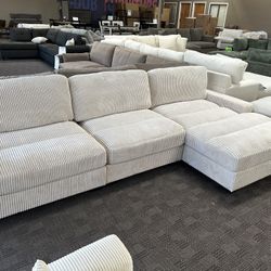 Deep Comfy Cream Sectional 