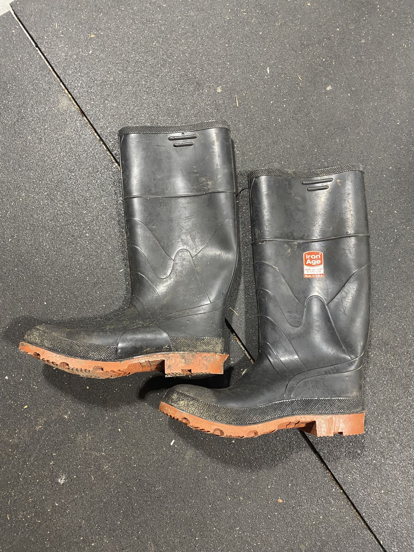 π₯Ύ Iron Age Steel Toe Rubber Work Boots β Size 10 β Made in USA πΊπΈ